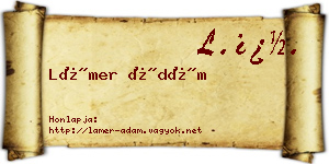 Lámer Ádám névjegykártya