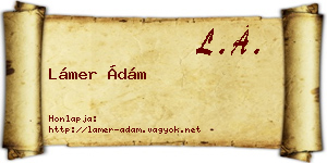 Lámer Ádám névjegykártya